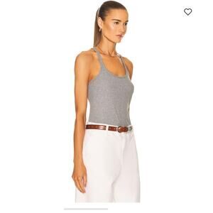 Toteme Scoop Neck Rib Tank Gray Size Medium